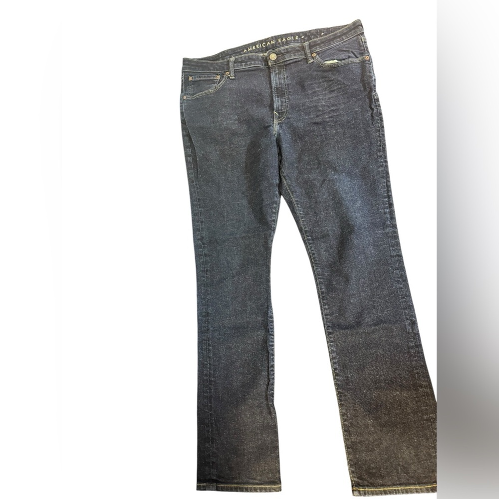 American Eagle Outfitters Men's Dark Blue Straight Leg Jeans